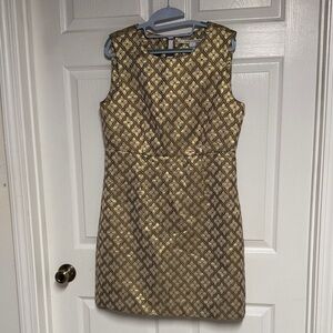 Diane Von Furstenberg Gold and Black Mini Dress